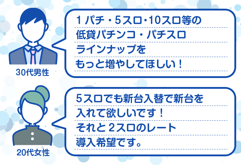 お客様の声：導入希望・ラインナップを増やしてほしい
